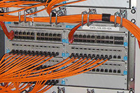 Netzwerktechnik - Switch mit LwL-Anschlusskabel