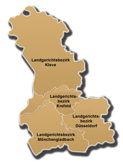 Zuständige Bezirke des OLG Düsseldorf